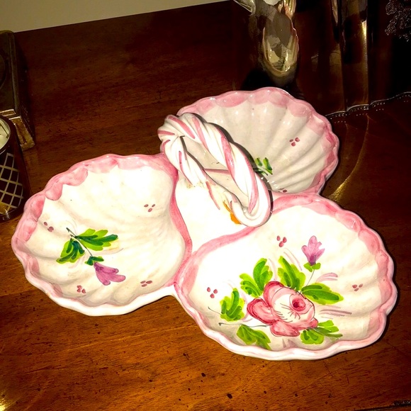 VINTAGE Italian Pottery Ceramic Decorative Serving Dish or Jewelry Tray - Picture 5 of 14